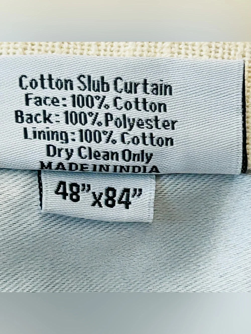 QUINCE Set Of 2 48x84 Cotton Slub Room Darkening Curtains Natural 0218